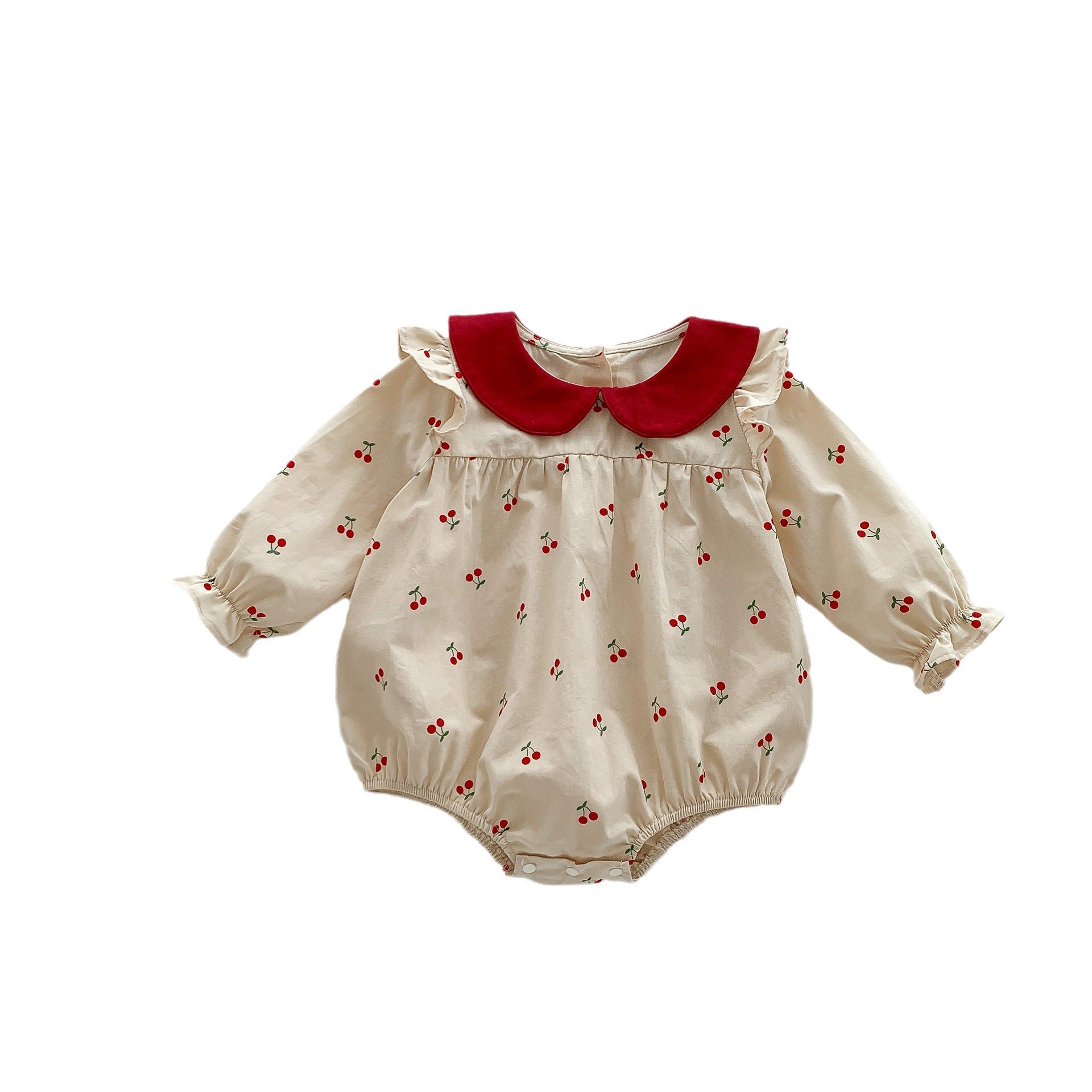 Sweet Cherry Print Baby Jumpsuit