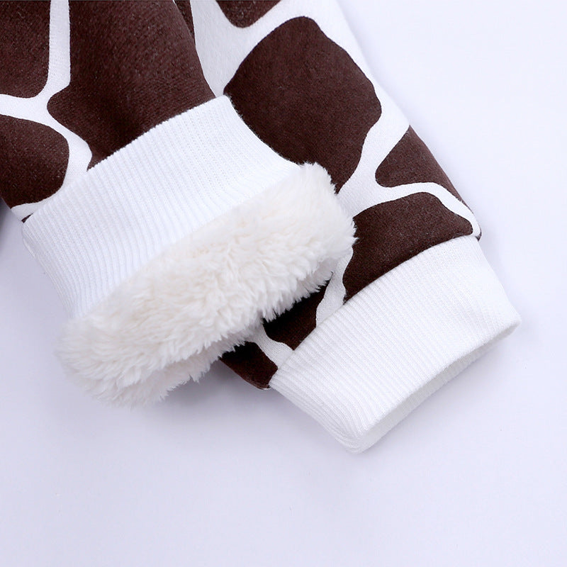 Safari Cuddle Romper – Giraffe Print for Little Explorers