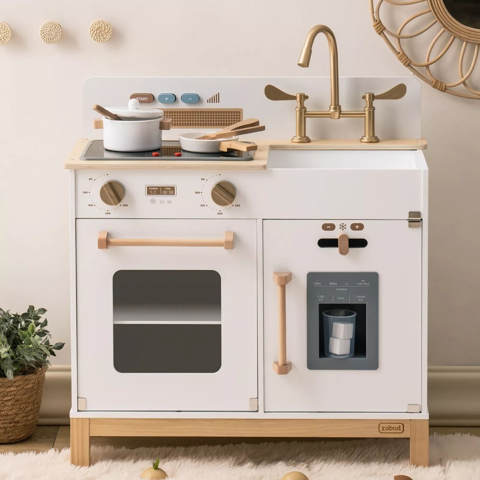 ROBOTIME Pretend Kitchen Set – White