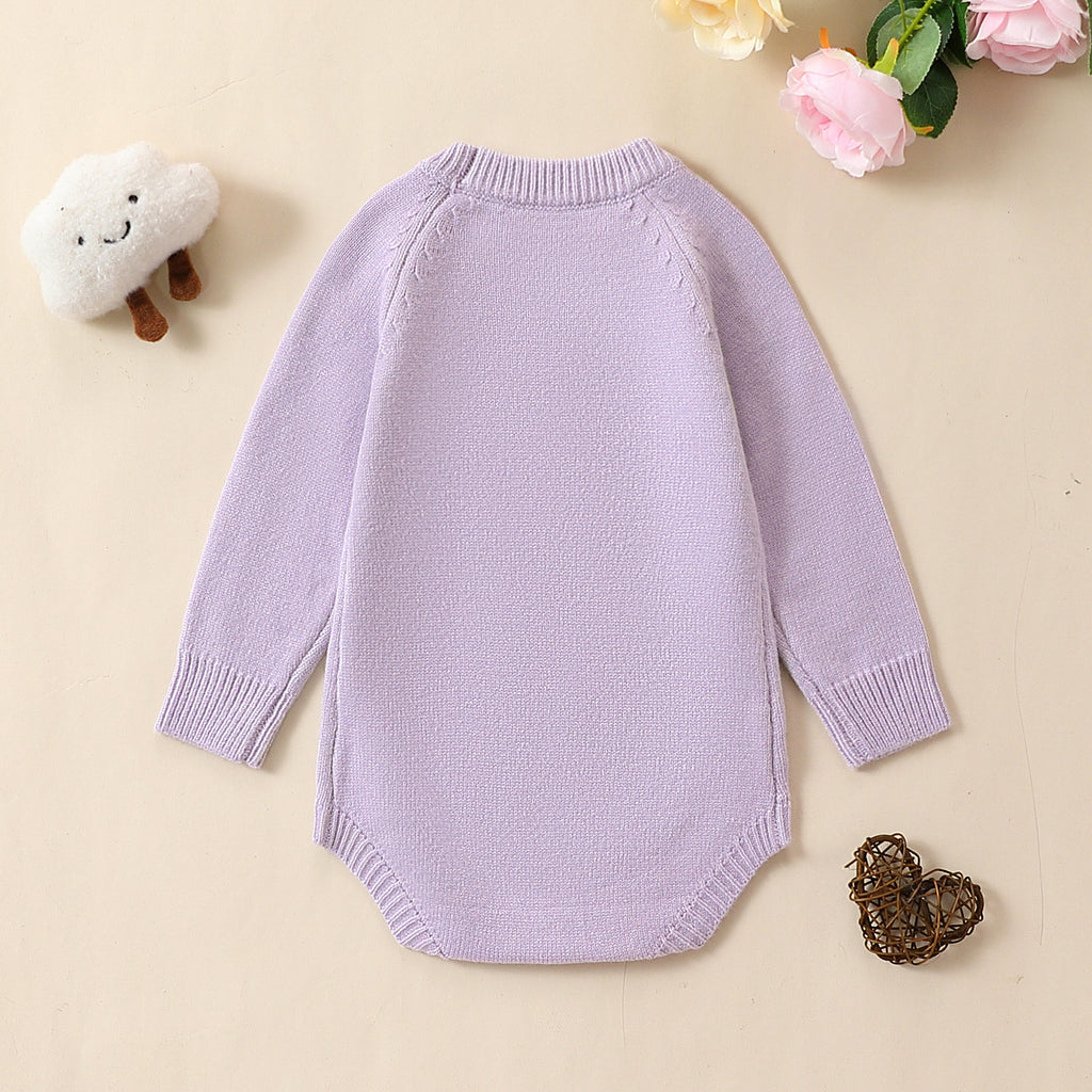 Baby Girl Lavender Knit Dress | Fall Winter Collection