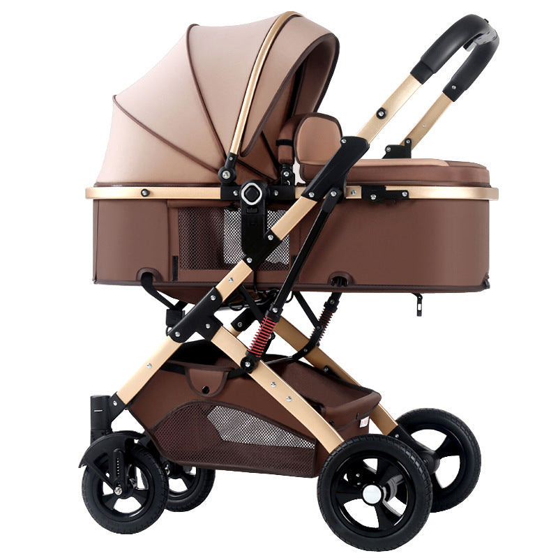 Two-Way Folding Baby Stroller with Shock Absorption
