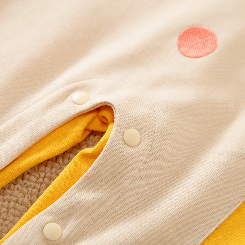 Lion Face Baby Romper – Soft Cotton Long Sleeve Jumpsuit