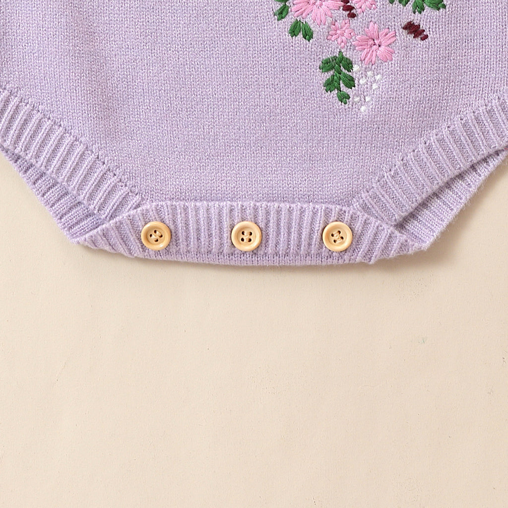 Baby Girl Lavender Knit Dress | Fall Winter Collection