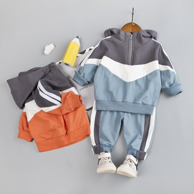 Color Block Toddler Tracksuit – Hoodie & Jogger Set