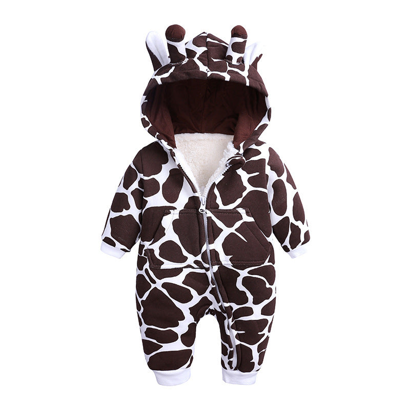 Safari Cuddle Romper – Giraffe Print for Little Explorers