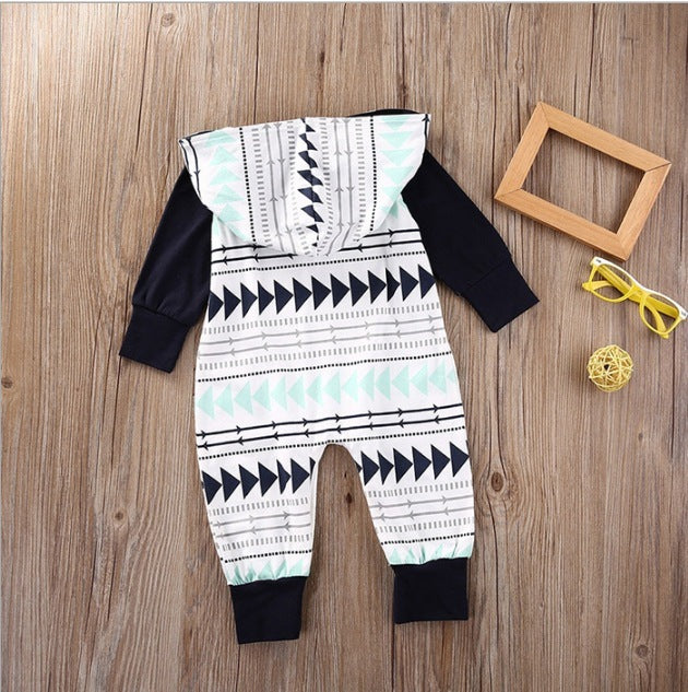 Newborn Baby Hooded Jumpsuit | Soft Cotton Pajamas