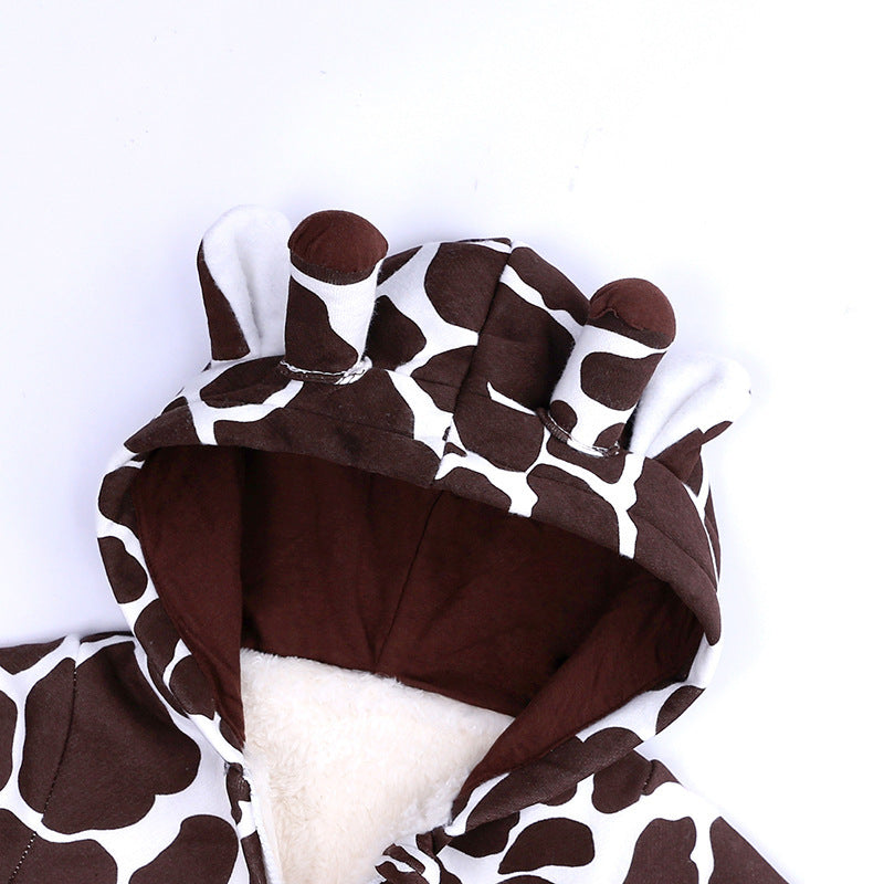 Safari Cuddle Romper – Giraffe Print for Little Explorers