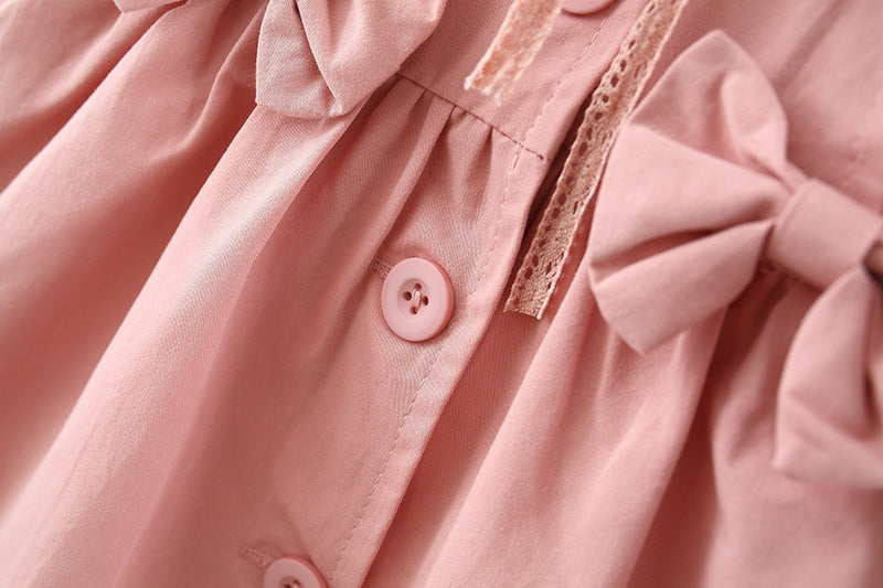 Girls’ Lace Bow Spring & Autumn Coat - Outerwear
