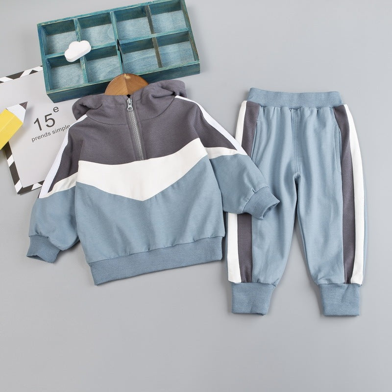 Color Block Toddler Tracksuit – Hoodie & Jogger Set