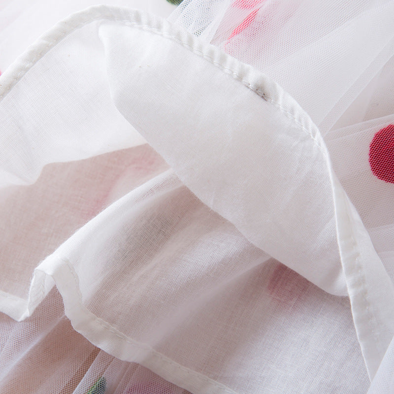 Cherry Princess Tulle Dress with Butterfly Wings