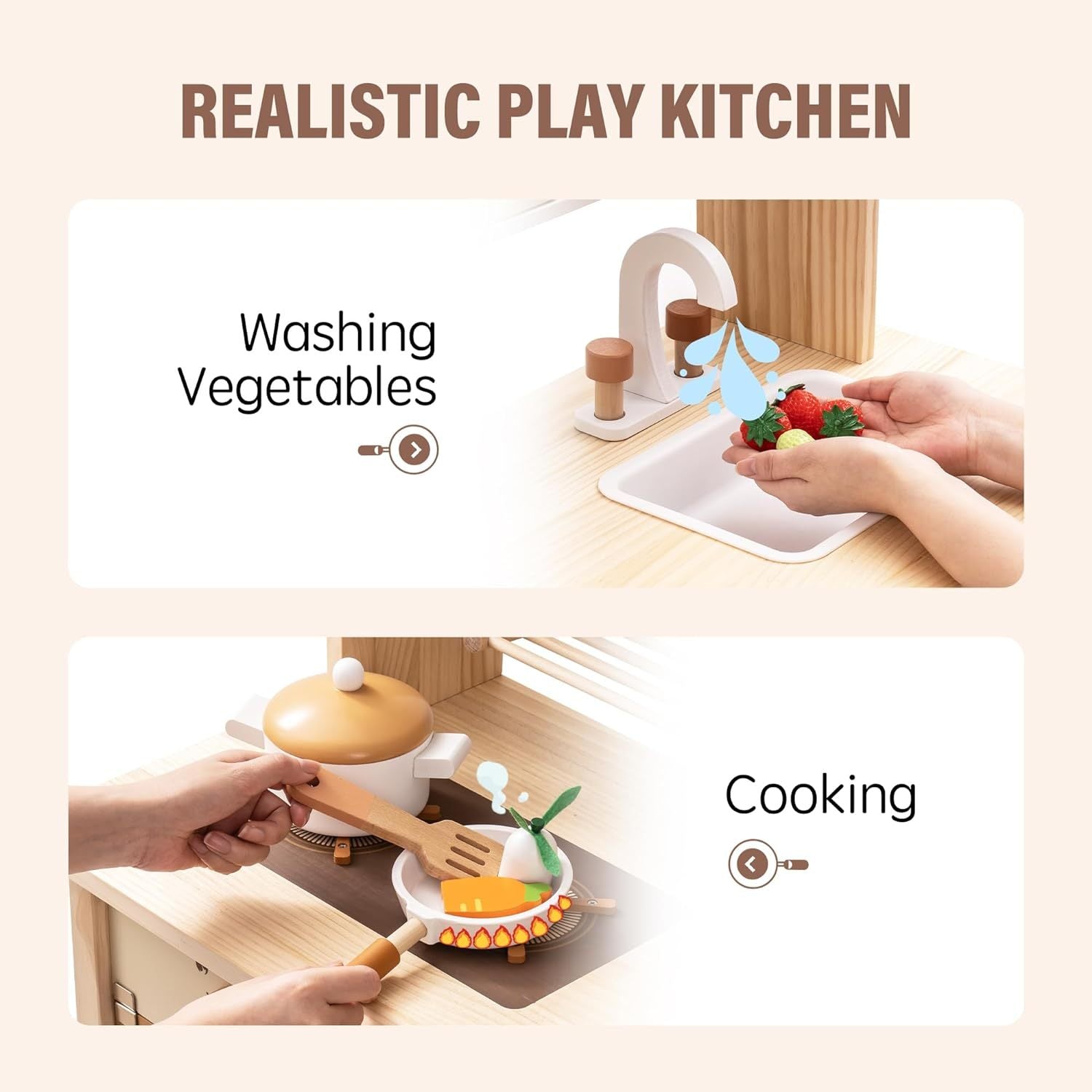ROBUD Large Kids Toddlers Kitchen Playset