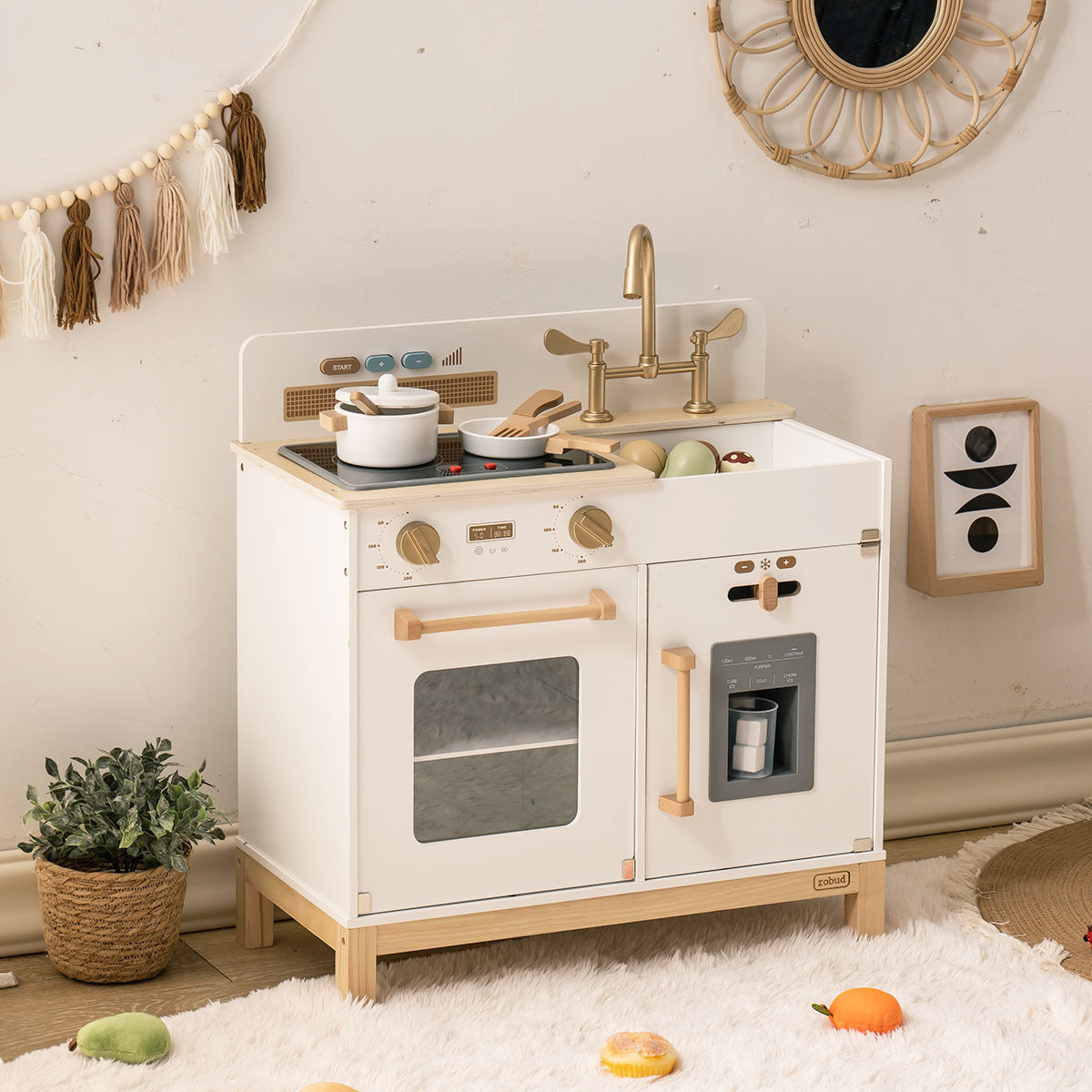 ROBOTIME Pretend Kitchen Set – White