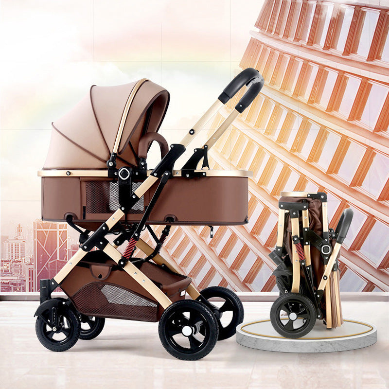 Two-Way Folding Baby Stroller with Shock Absorption