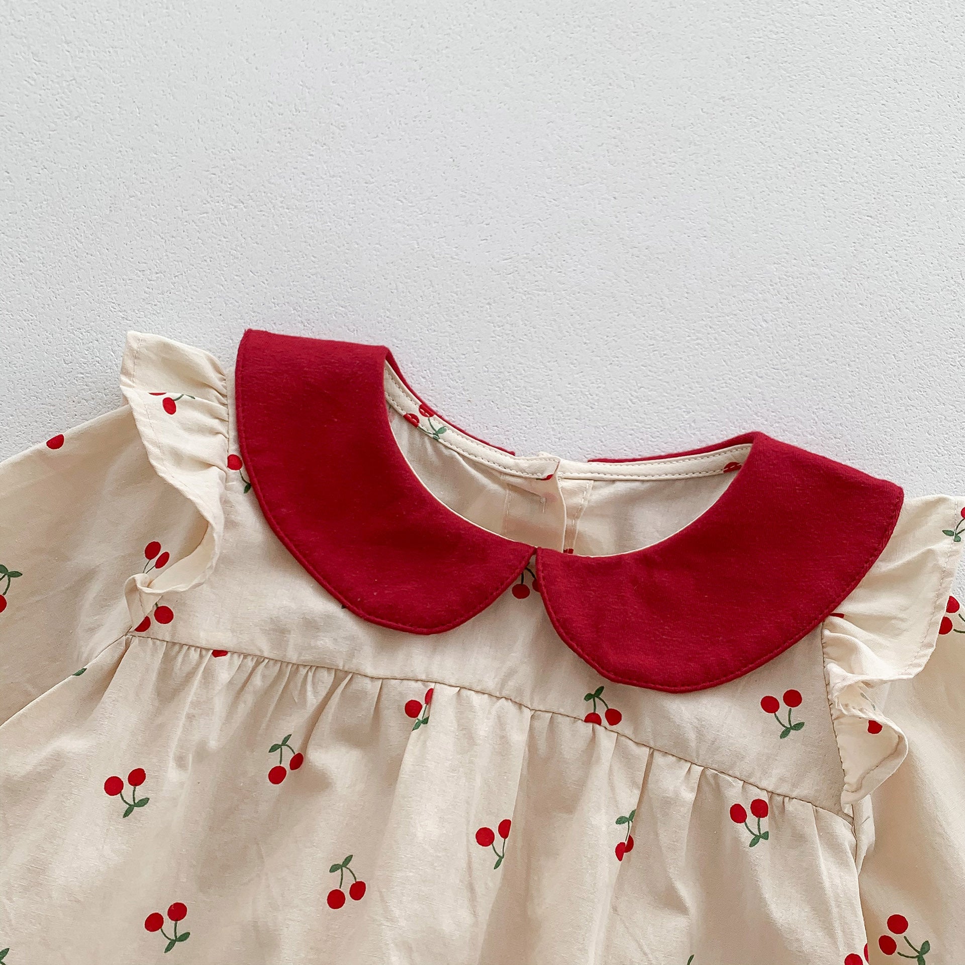 Sweet Cherry Print Baby Jumpsuit