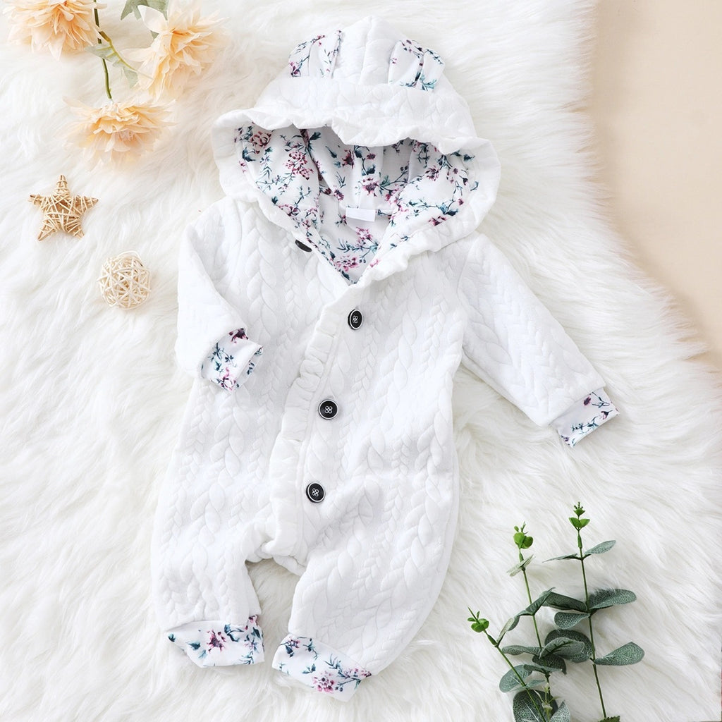 Warm Baby Romper | Hooded Quilted Jumpsuit for Winter
