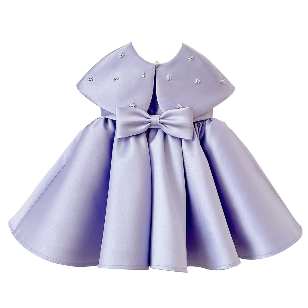 Fashion Satin Purple Girls Dress