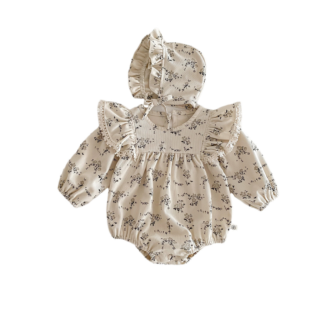 Baby Girl Floral Long Sleeve Romper with Hood