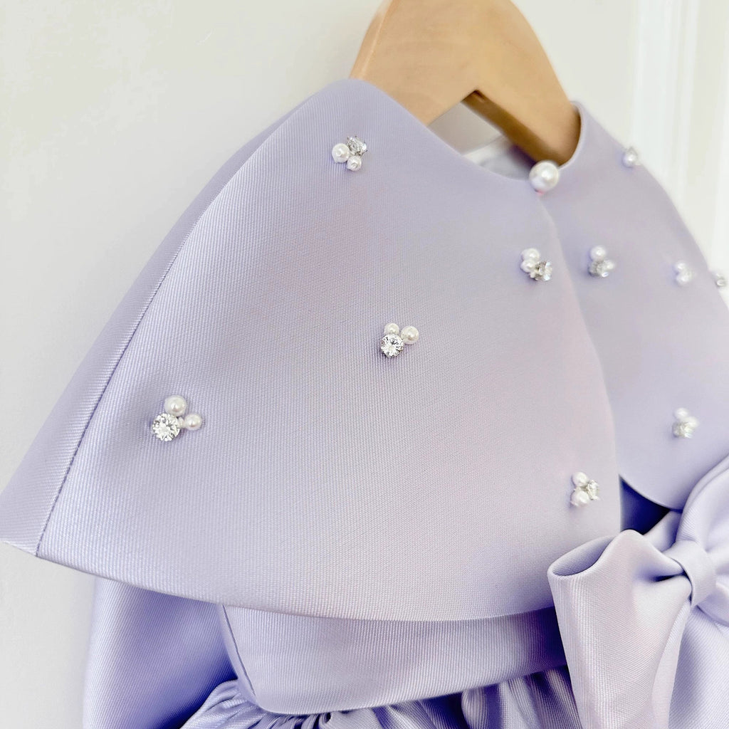 Fashion Satin Purple Girls Dress