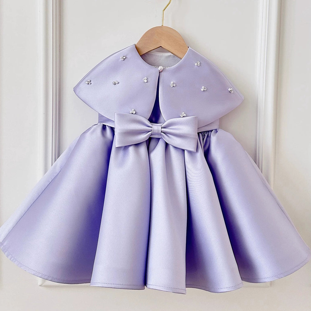 Fashion Satin Purple Girls Dress