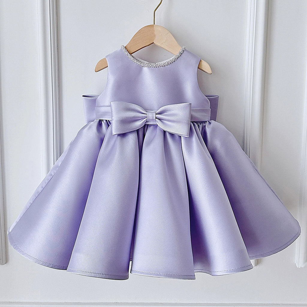 Fashion Satin Purple Girls Dress