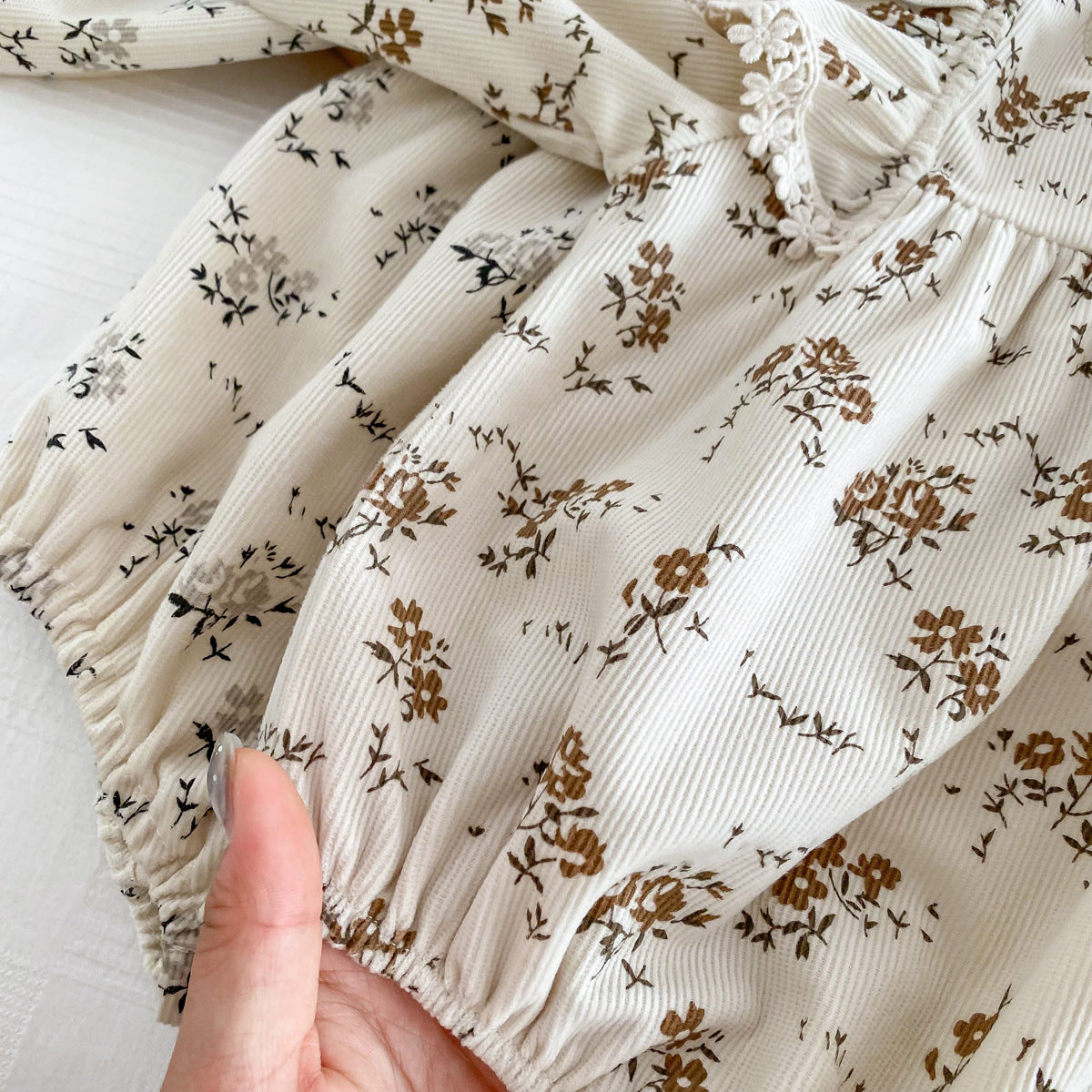 Baby Girl Floral Long Sleeve Romper with Hood