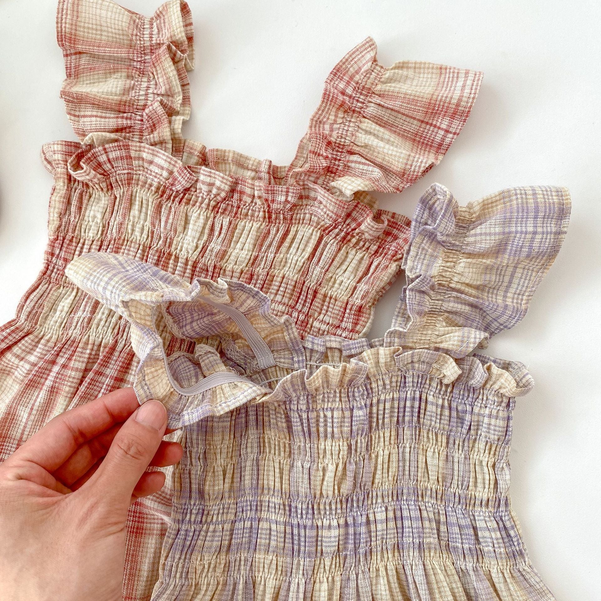 Baby Girl Summer Romper + Free Matching Hat | Plaid Design