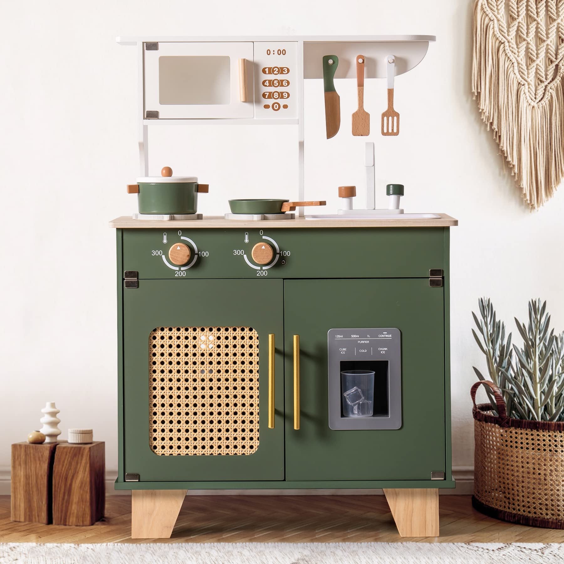 ROBUD Green Wooden Kitchen Set