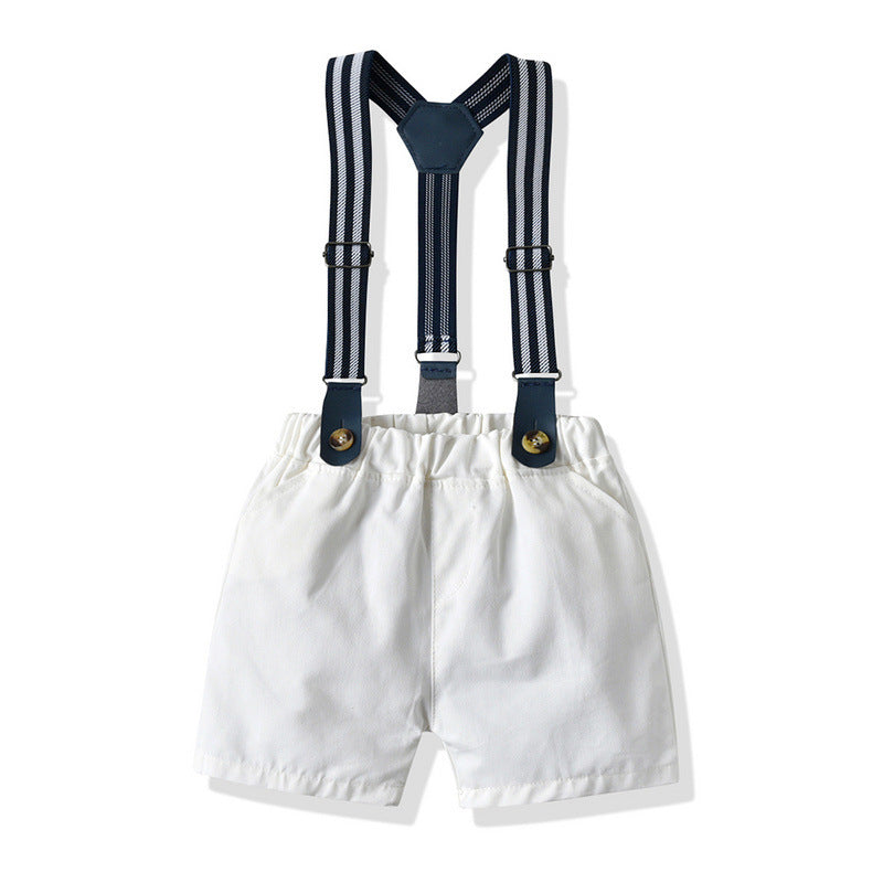 Children's Shirt Suspender Pants Summer Two-piece Set