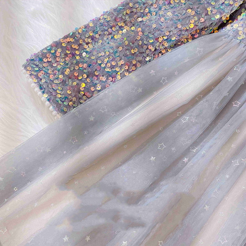 Sparkly Sequin Top Tulle Party Dress for Girls