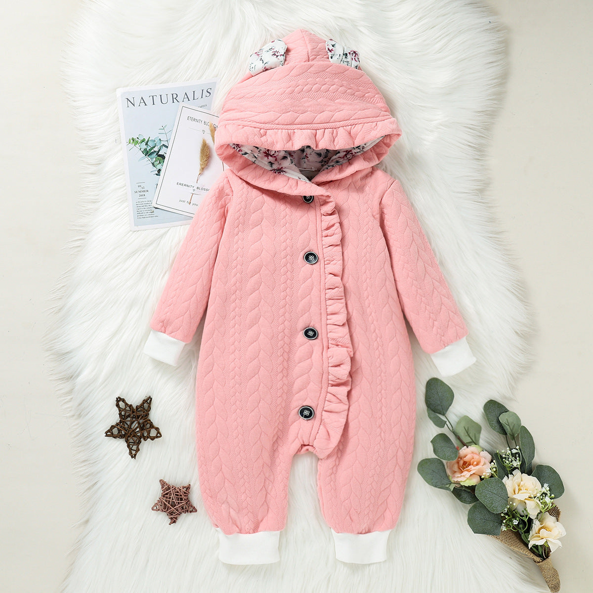 Warm Baby Romper | Hooded Quilted Jumpsuit for Winter
