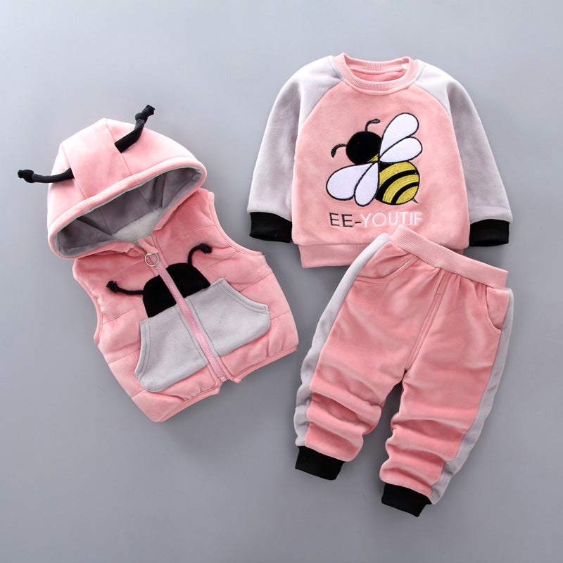 Cozy Bee 3-Piece Baby Fleece Outfit
