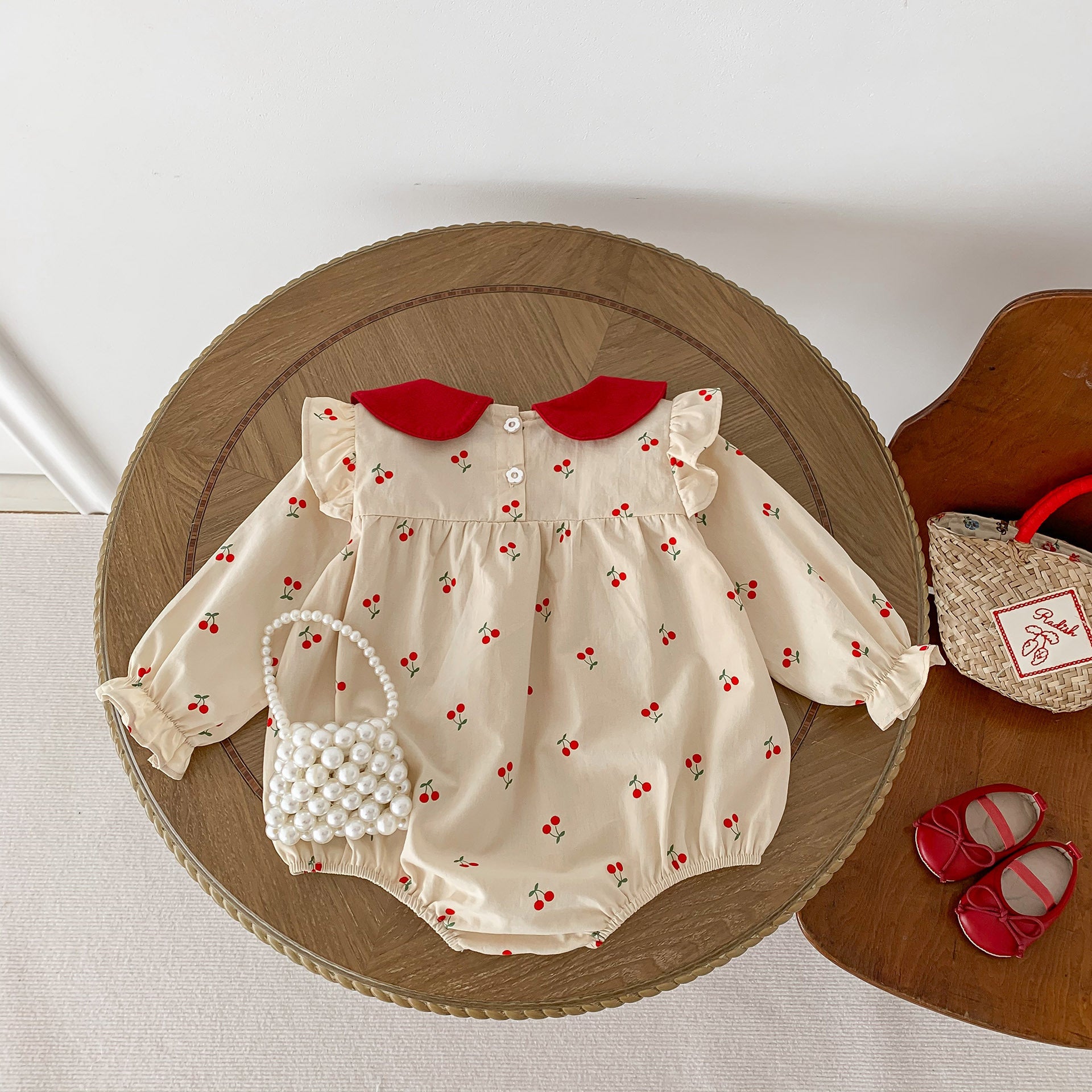 Sweet Cherry Print Baby Jumpsuit