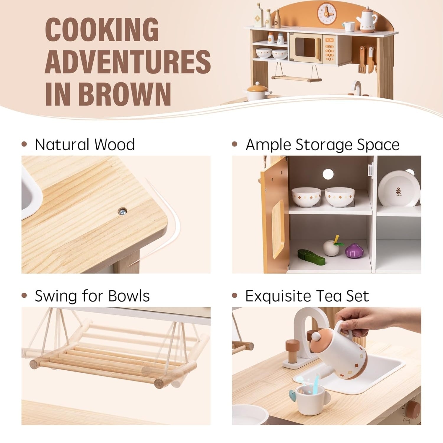 ROBUD Large Kids Toddlers Kitchen Playset