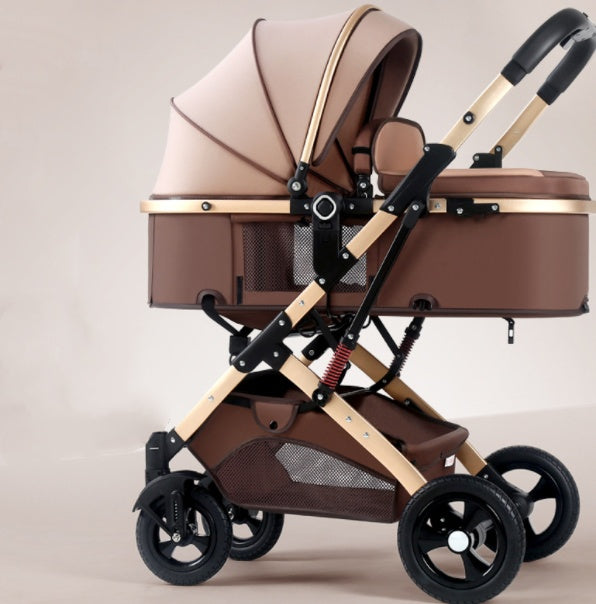 Two-Way Folding Baby Stroller with Shock Absorption