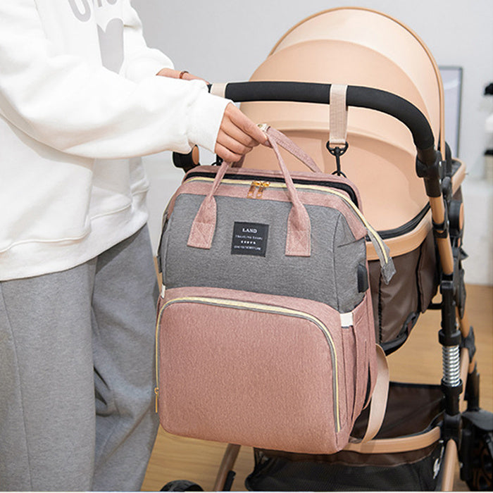 Large Capacity Insulated Diaper Backpack Crib