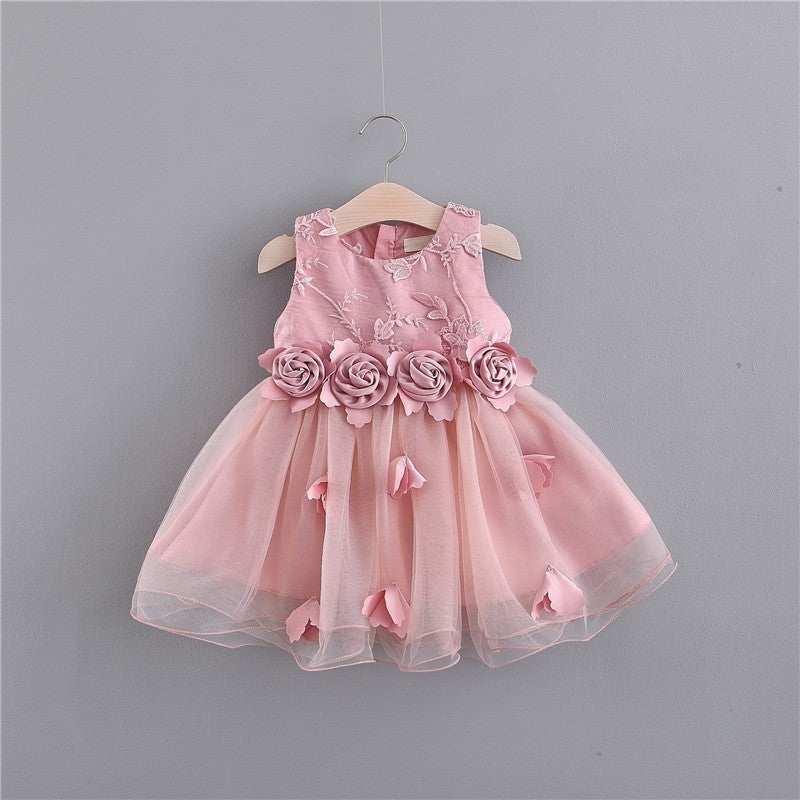 Fashion Baby Girl Three-dimensional Embroidered Dress