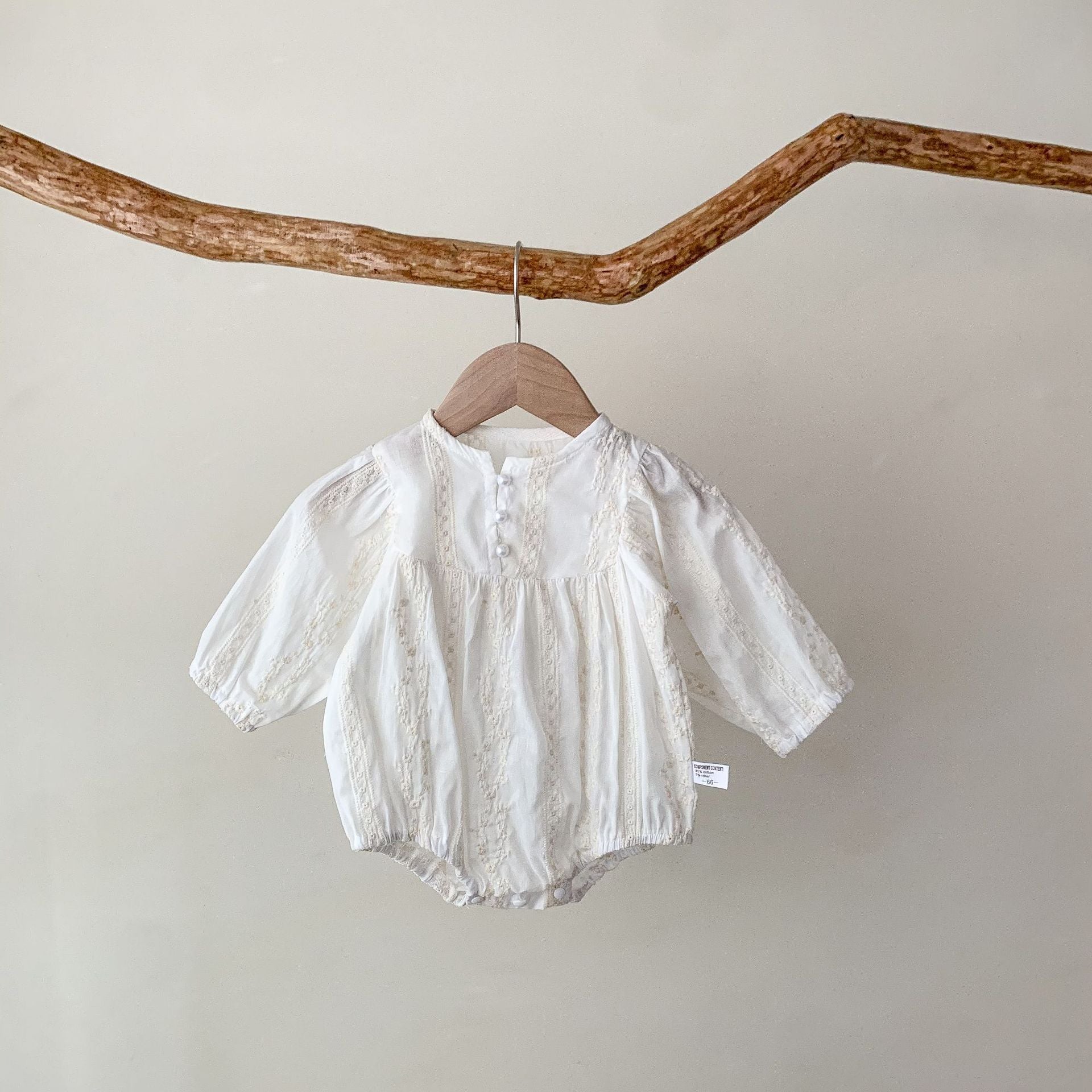 Baby Girl Long Sleeve Floral Romper with Hat