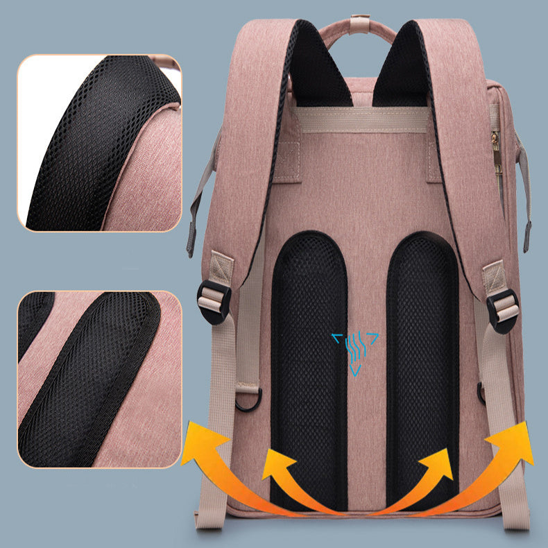 Large Capacity Insulated Diaper Backpack Crib